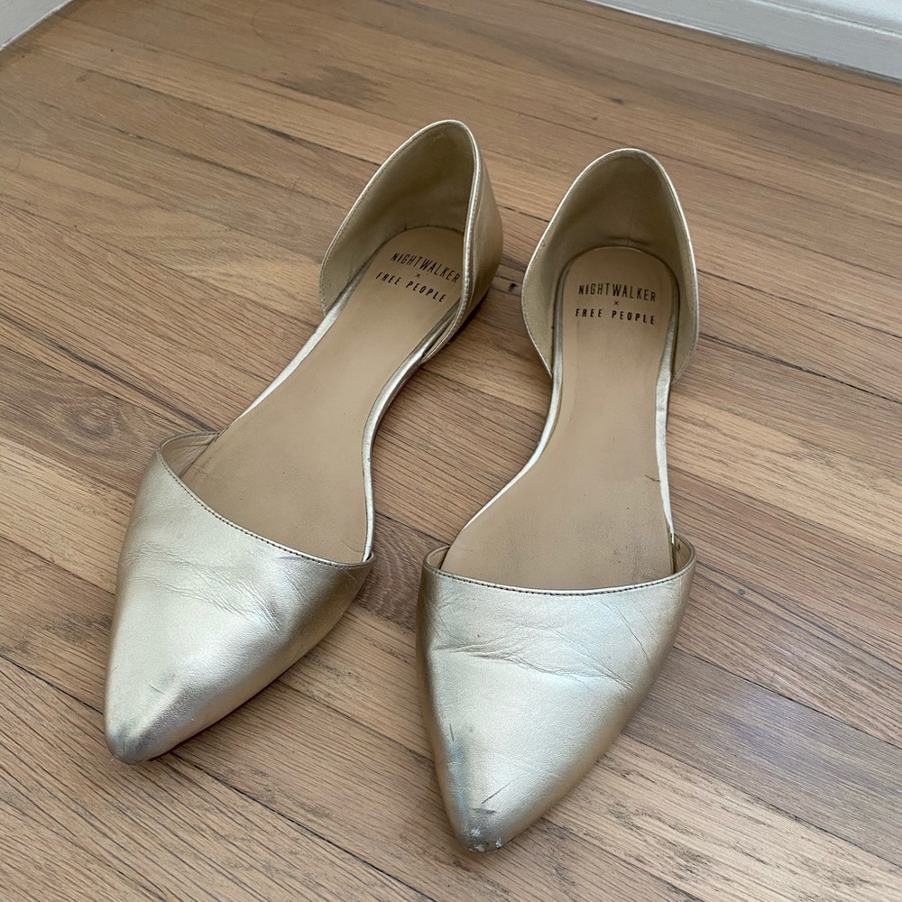 Gold Flat Slippers - image 1